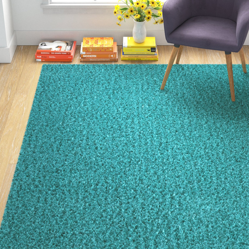 Wayfair Basics® Shag Teal Area Rug & Reviews Wayfair